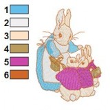 Mrs Rabbit Family Beatrix Potter Embroidery Design